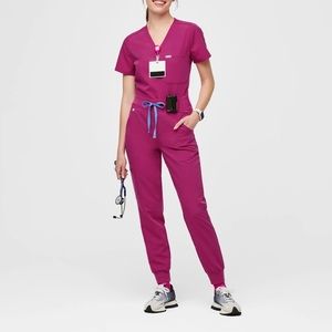 FIGS - Raspberry Sorbert Zomara 2.0 Highwaisted Joggers